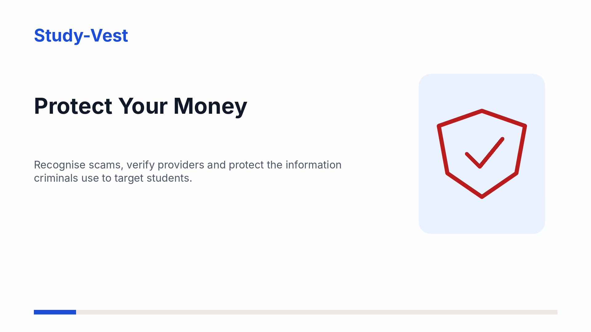 StudyVest visual guide for the Protect Your Money course