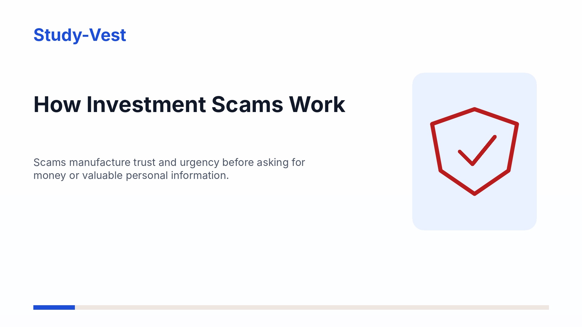 Visual summary of investment scam warning signs